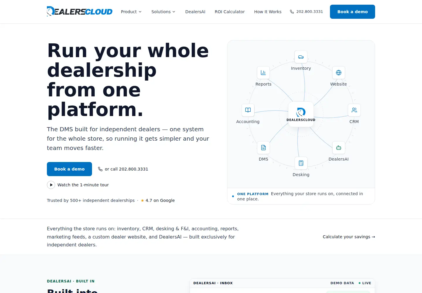 Captured homepage of dealerscloud.com in the current scan