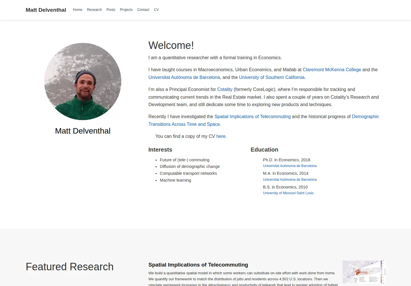 Screenshot of mattdelventhal.com