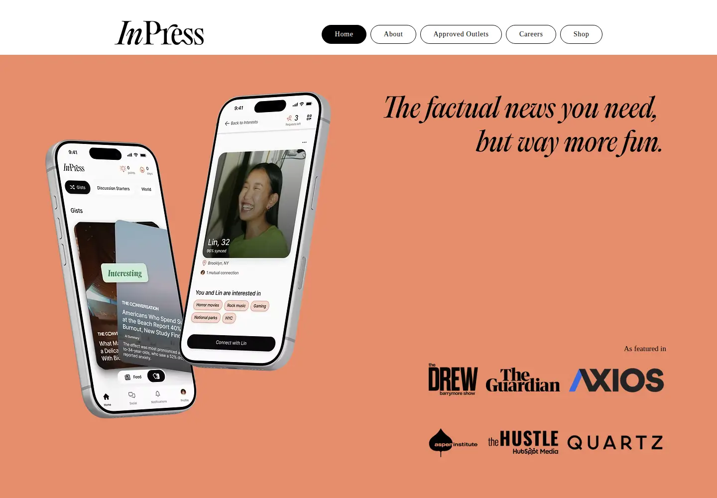 Captured homepage of inpress.app in the current scan