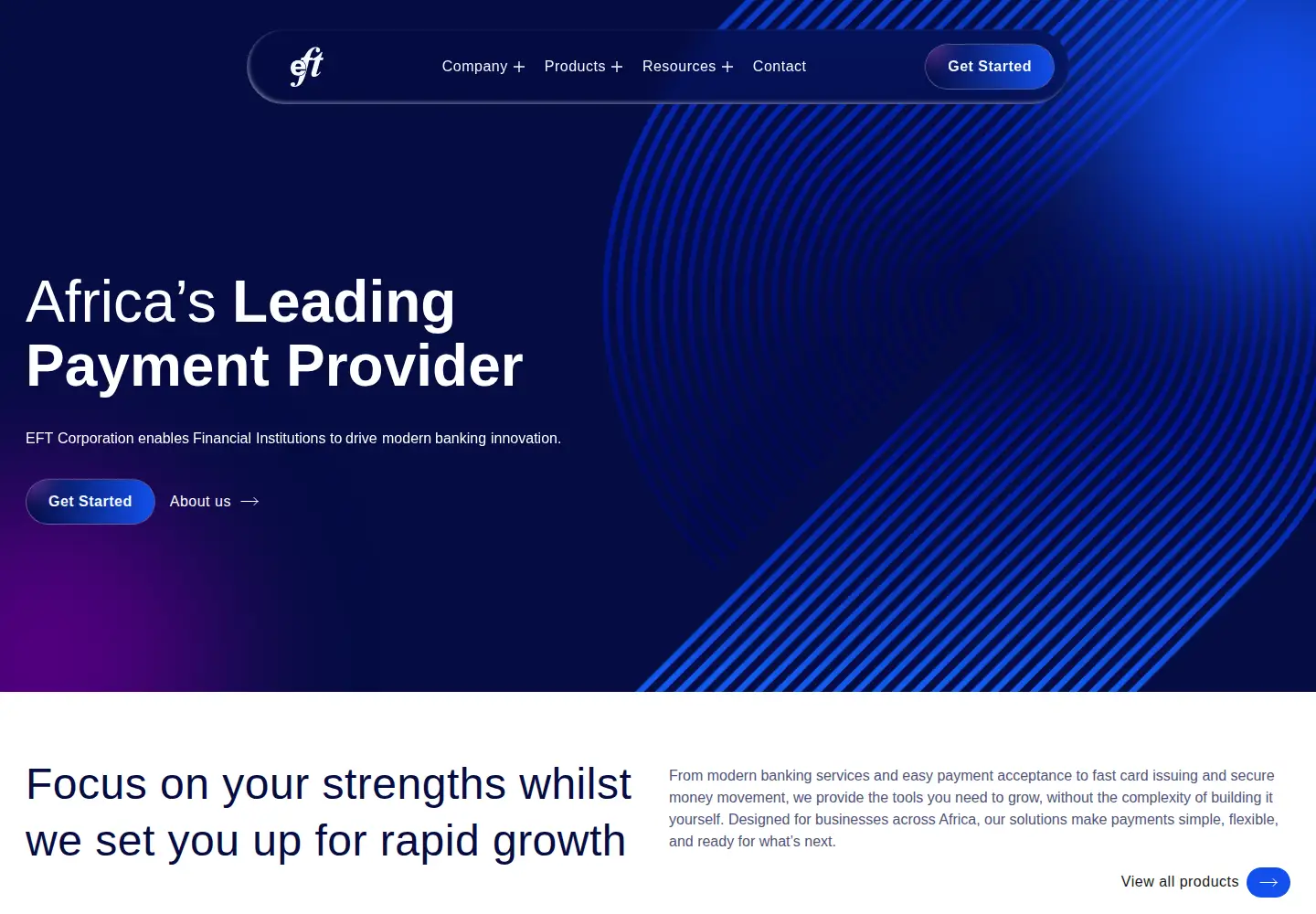 Captured homepage of eftcorp.com in the current scan