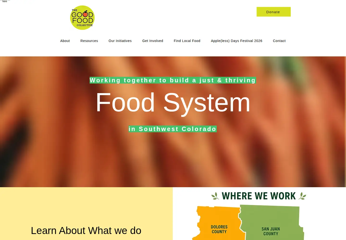 Screenshot of goodfoodcollective.org