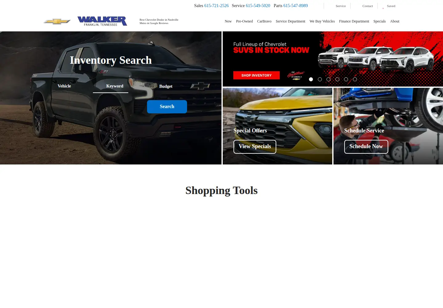 Screenshot of walkerchevrolet.com