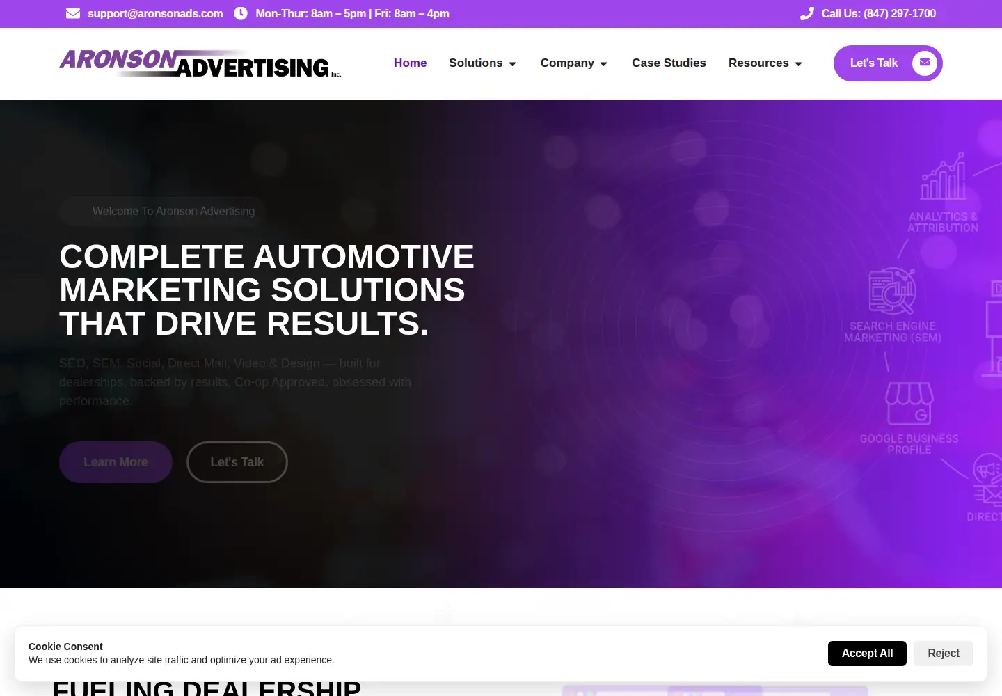 Screenshot of aronsonads.com