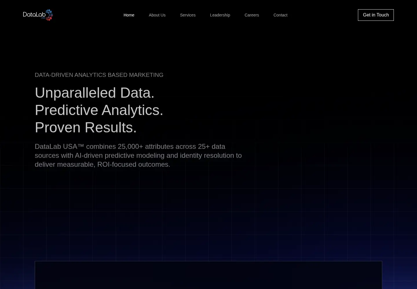 Captured homepage of datalabusa.com in the current scan