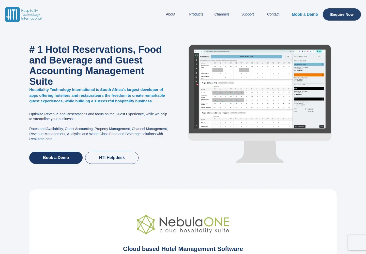 Captured homepage of htihospitality.tech in the current scan