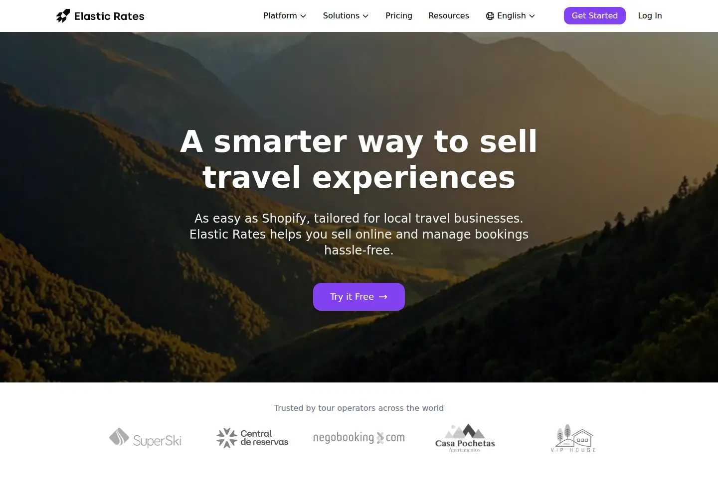 Screenshot of elasticrates.com