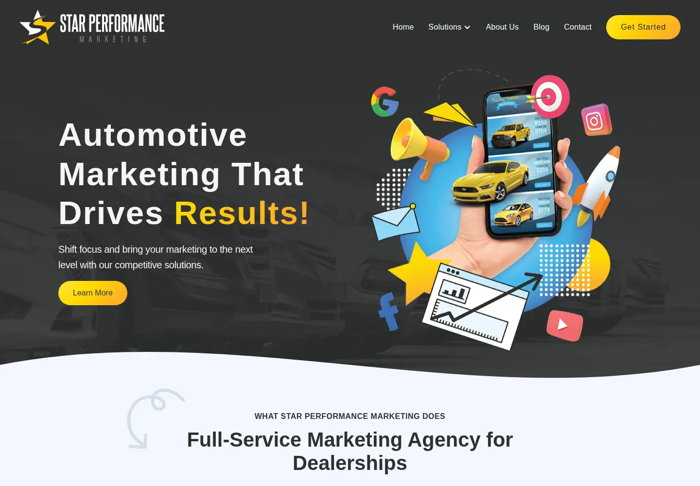 Captured homepage of starperformancemarketing.com in the current scan