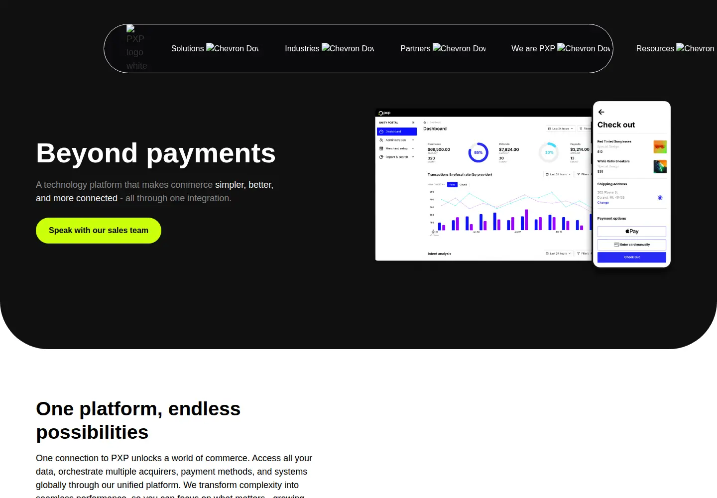 Captured homepage of pxp-solutions.com in the current scan