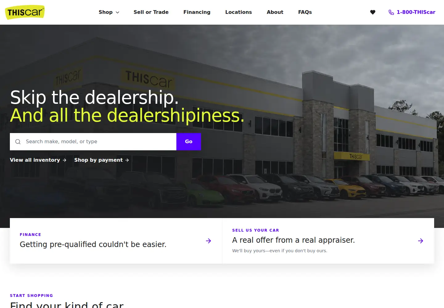 Captured homepage of thiscar.com in the current scan