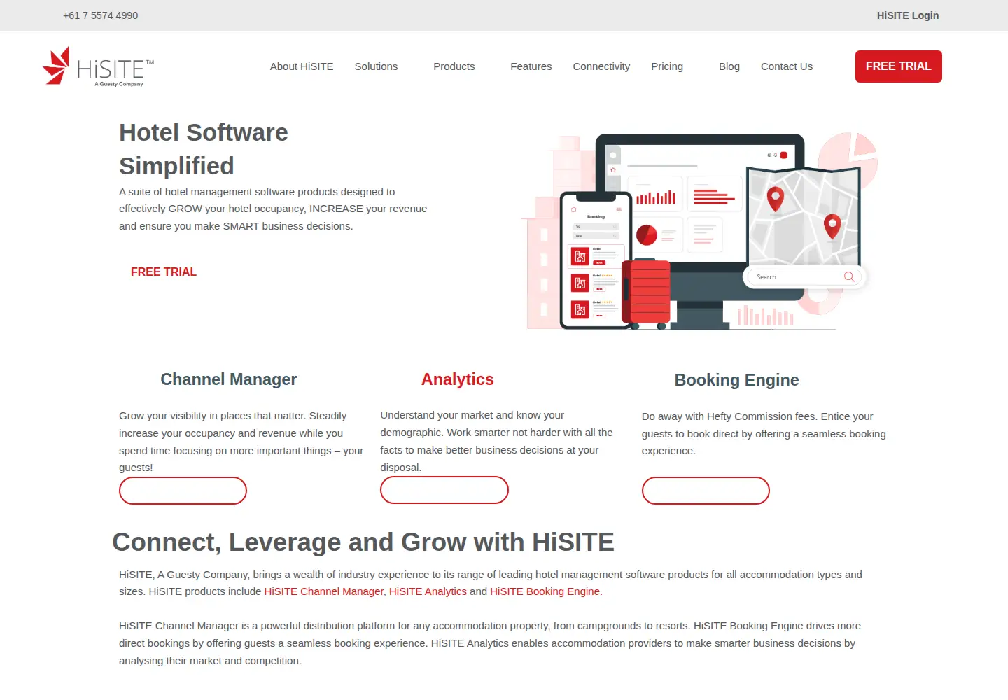 Captured homepage of hisitecm.com.au in the current scan