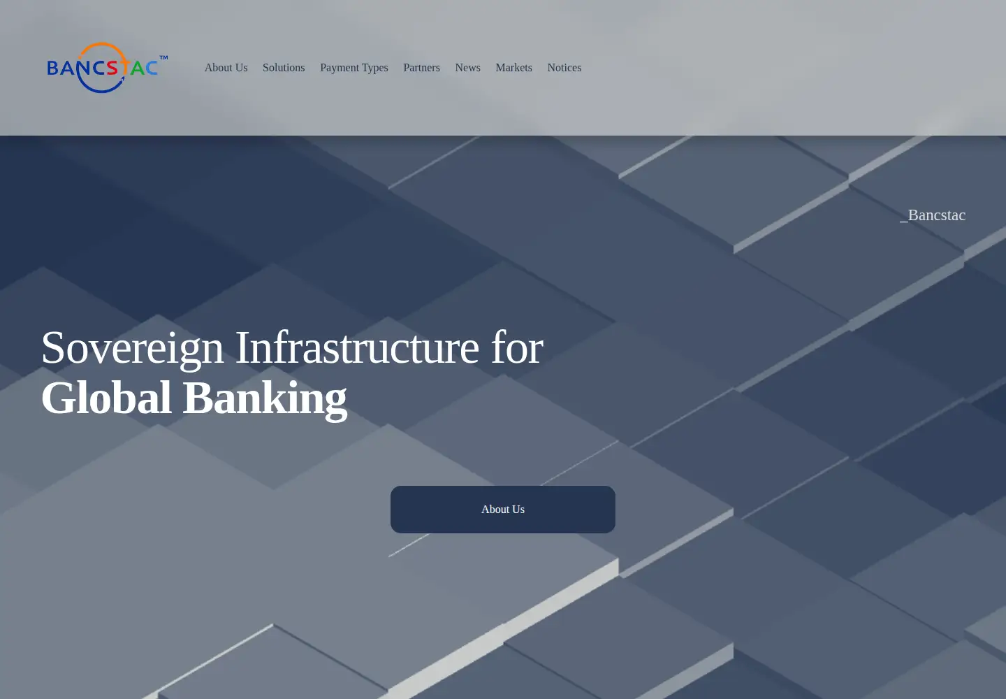 Captured homepage of bancstac.com in the current scan