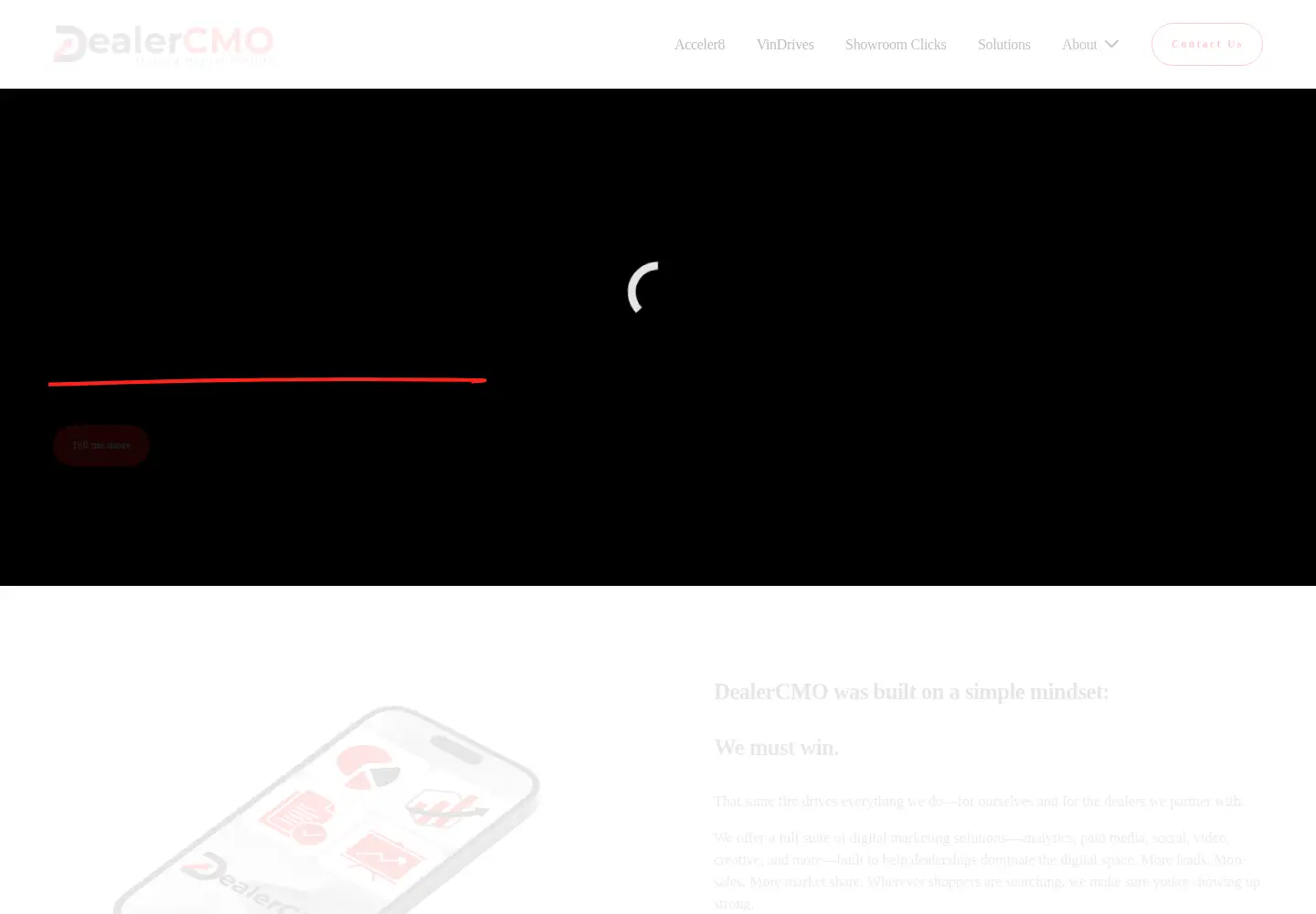 Captured homepage of dealercmo.com in the current scan