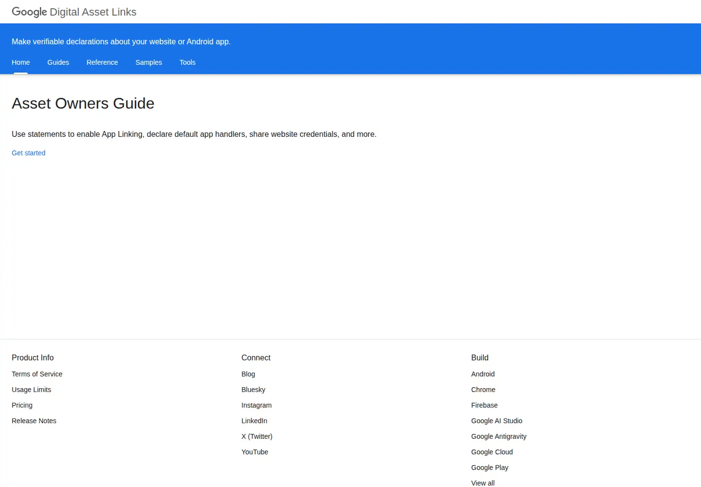 Screenshot of digitalassetlinks.org from the current report