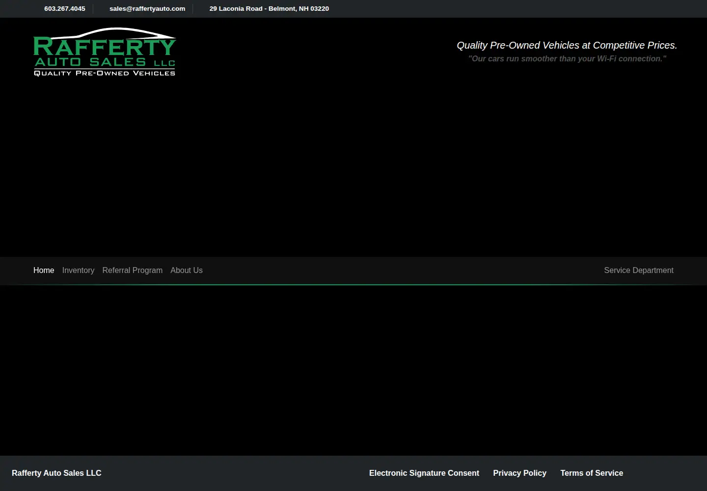 Screenshot of raffertyauto.com