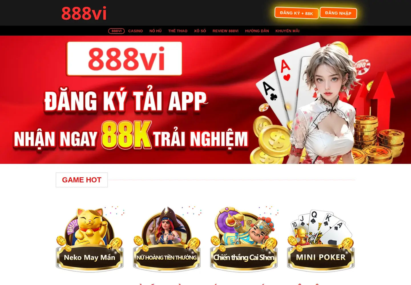 Captured homepage of 888vi.farm in the current scan