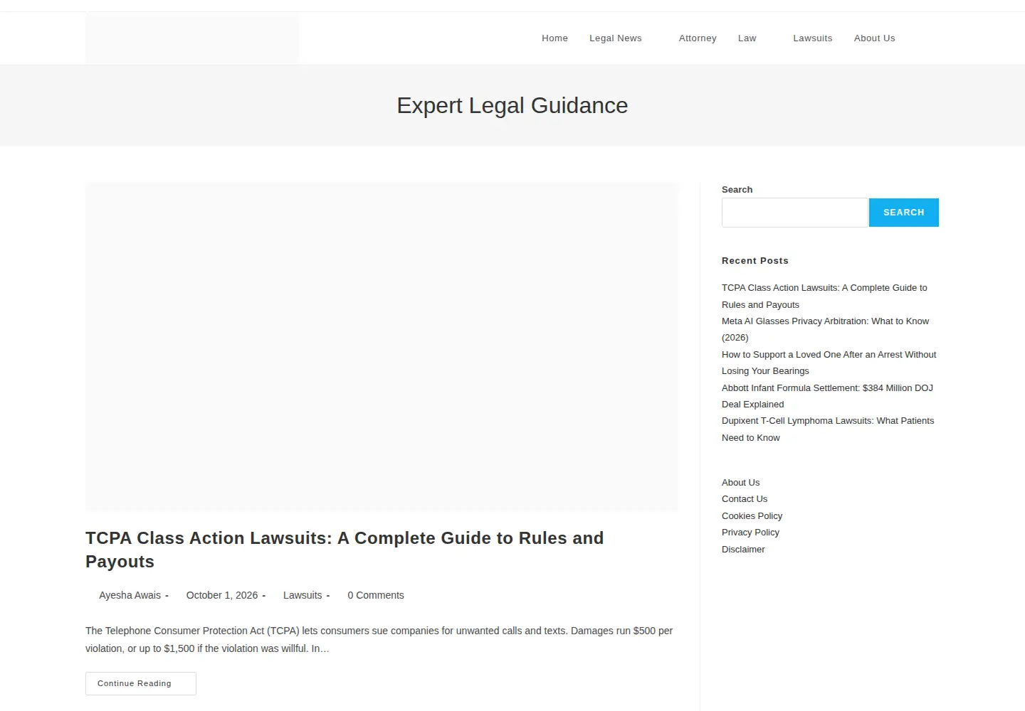 Captured homepage of judicialnexus.com in the current scan