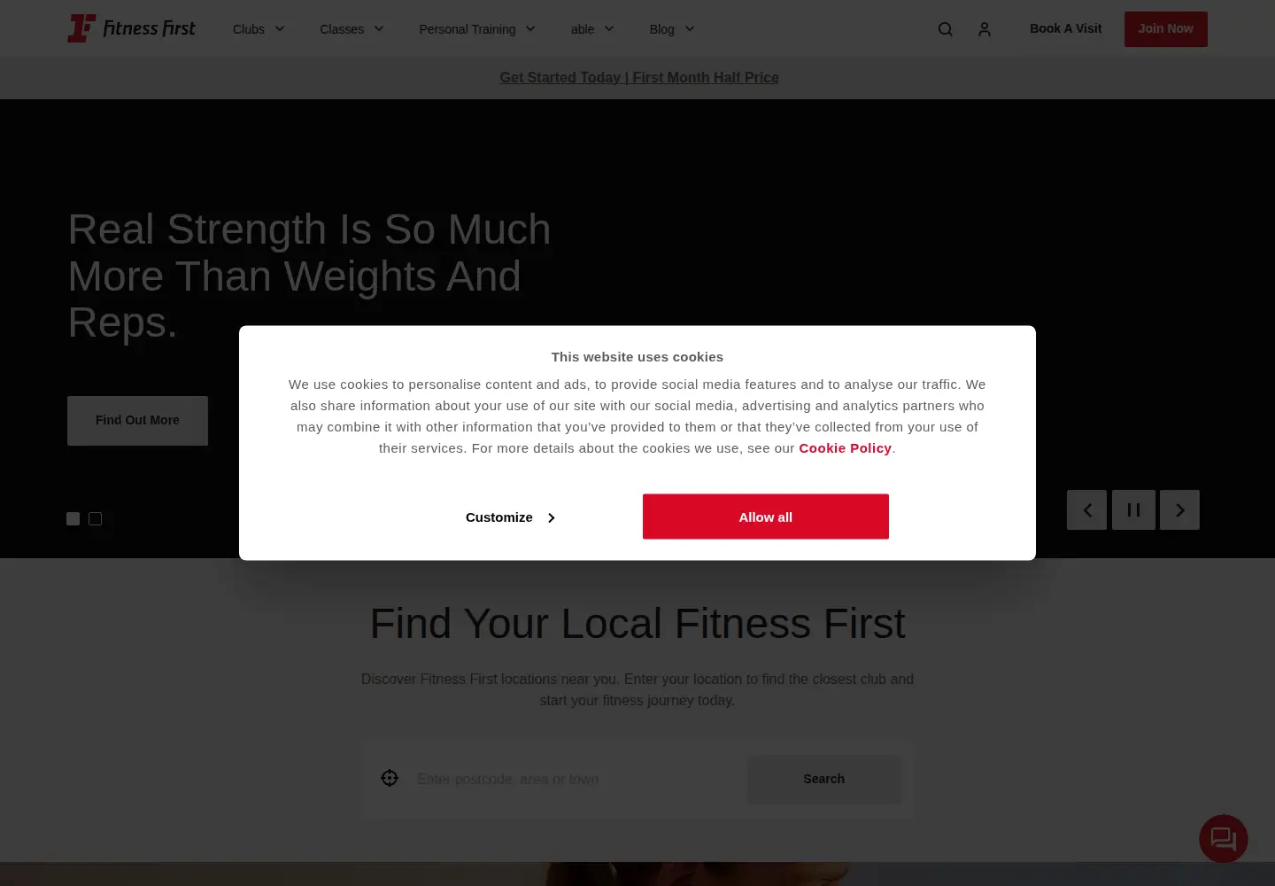 Screenshot of fitnessfirst.co.uk