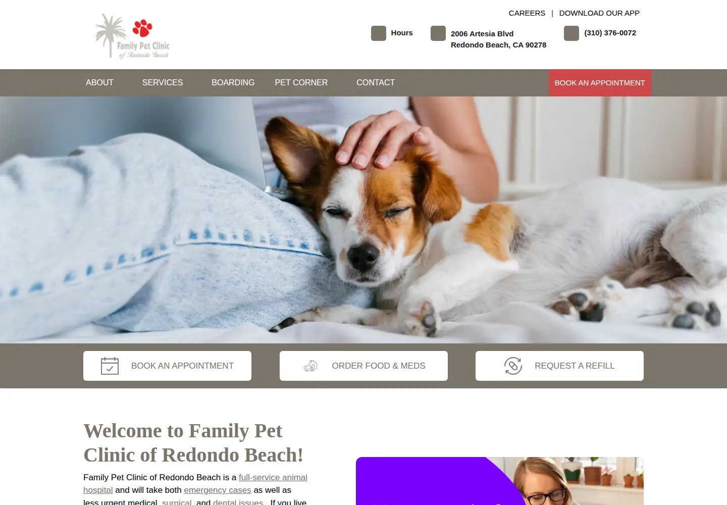 Screenshot of familypetclinicrb.com