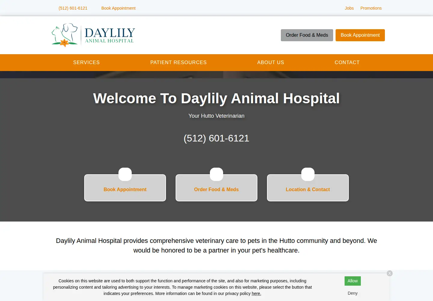 Screenshot of daylilyvet.com