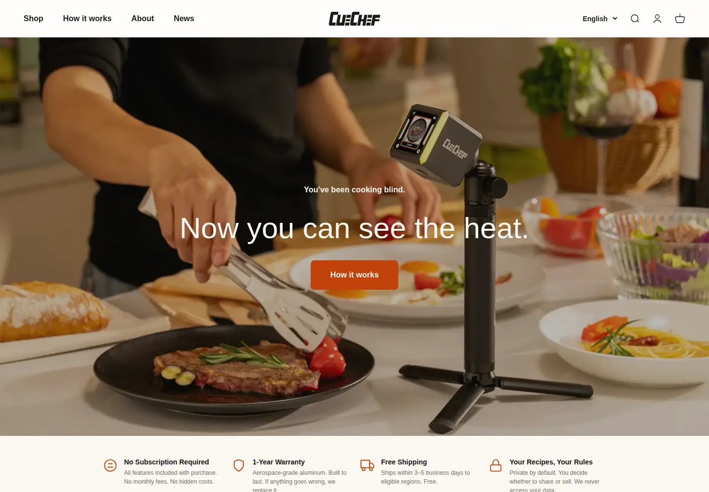 Captured homepage of cuechef.com in the current scan