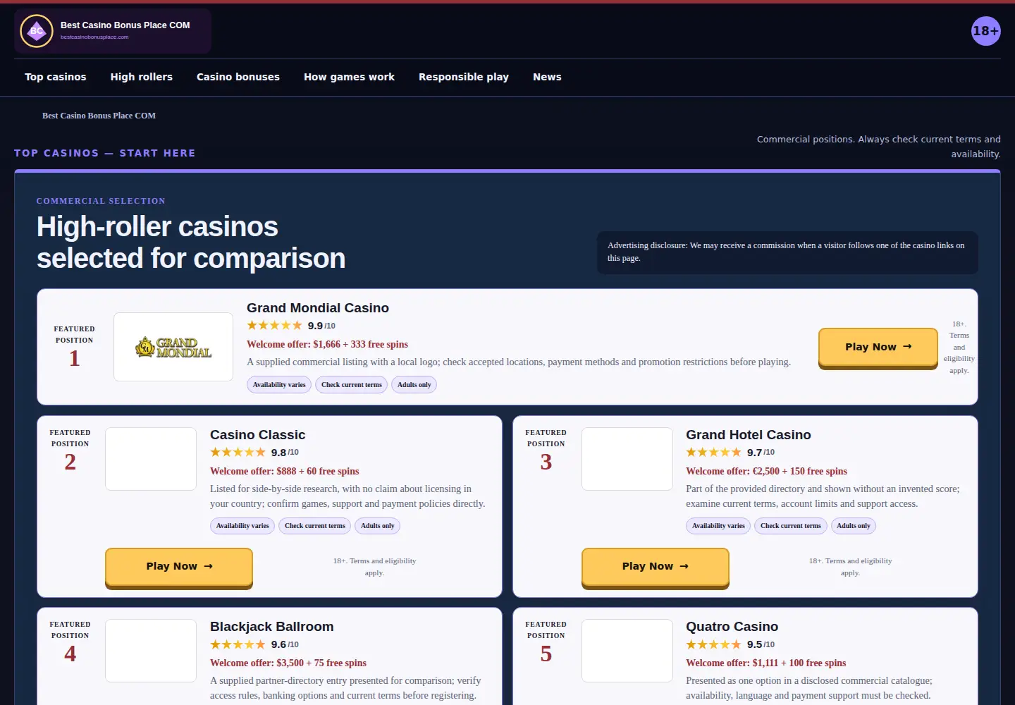 Screenshot of bestcasinobonusplace.com
