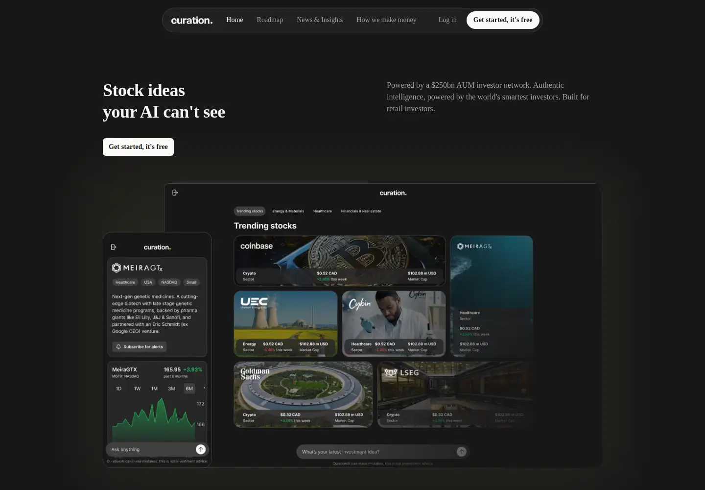 Captured homepage of curationcorp.com in the current scan