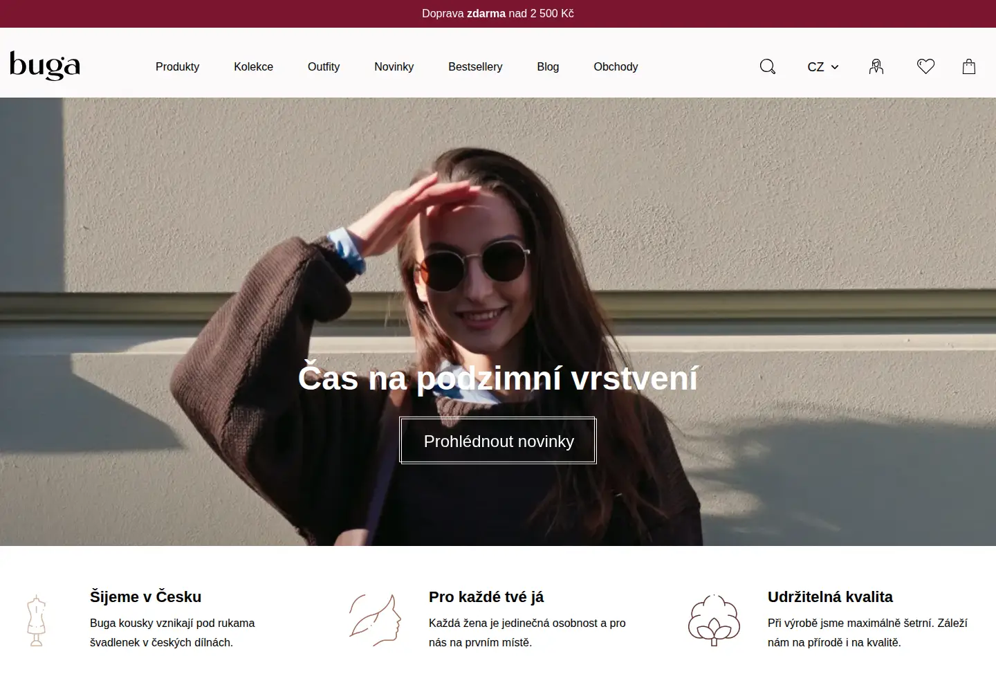 Captured homepage of buga.cz in the current scan