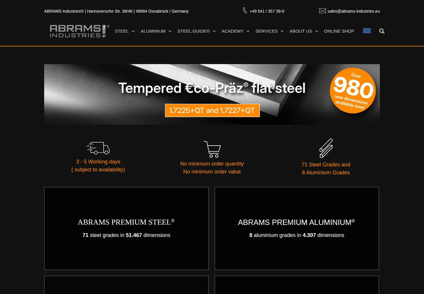 Screenshot of abrams-industries.com