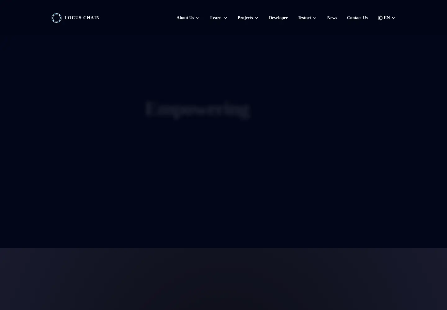 Captured homepage of locuschain.com in the current scan