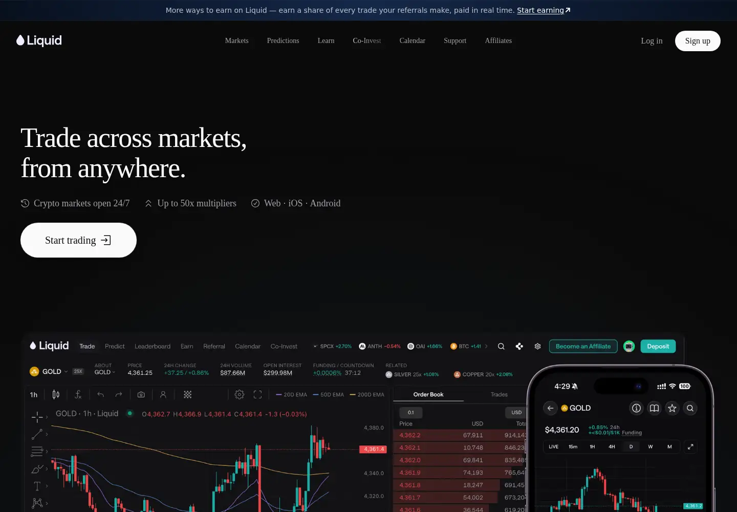 Screenshot of liquid.trade