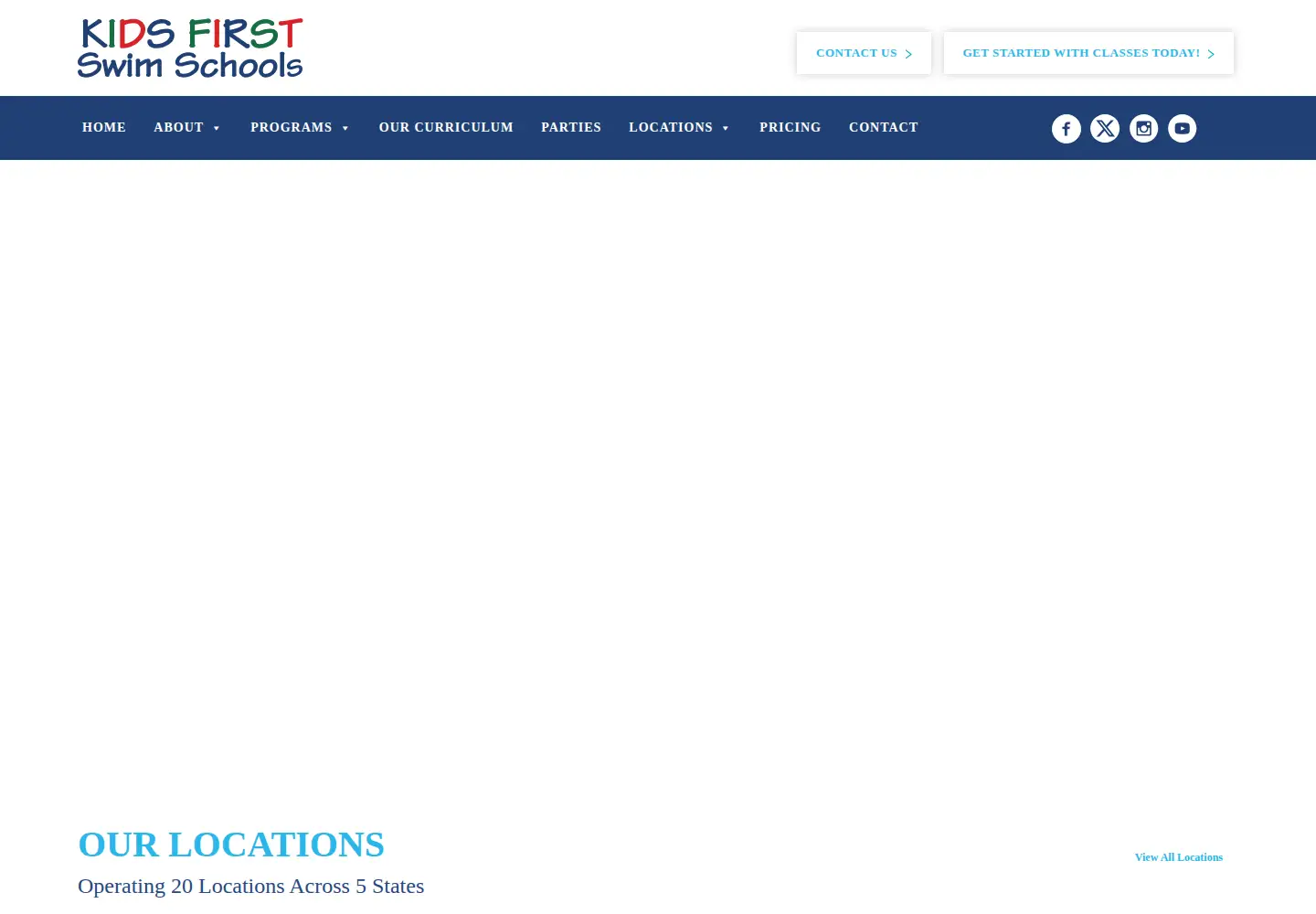 Screenshot of kidsfirstswimschools.com