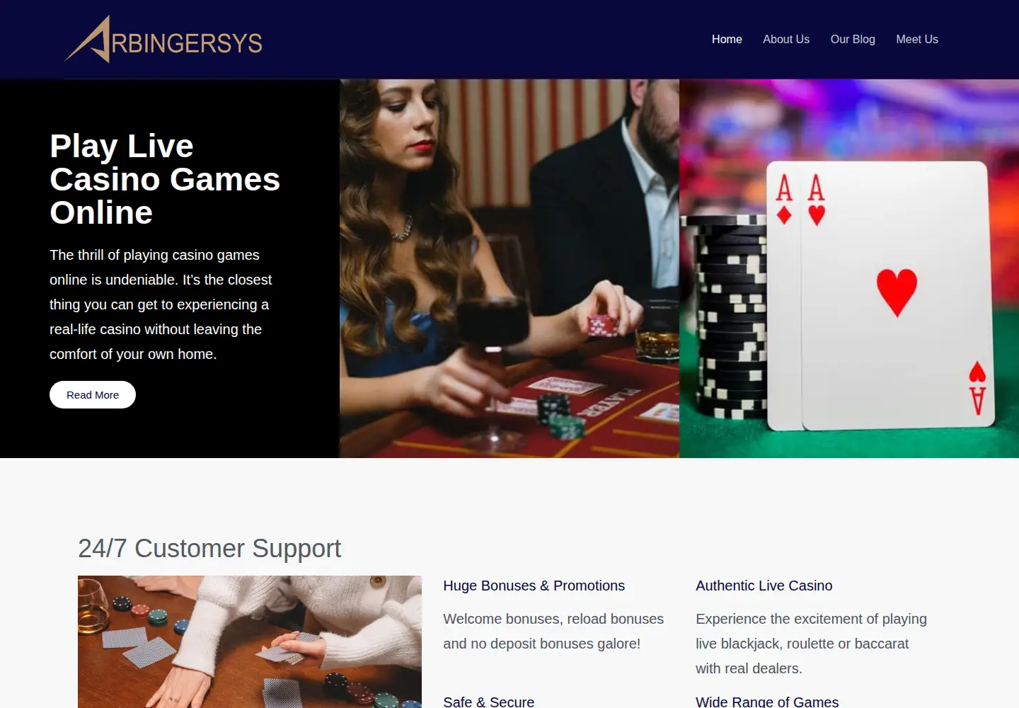 Screenshot of arbingersys.com