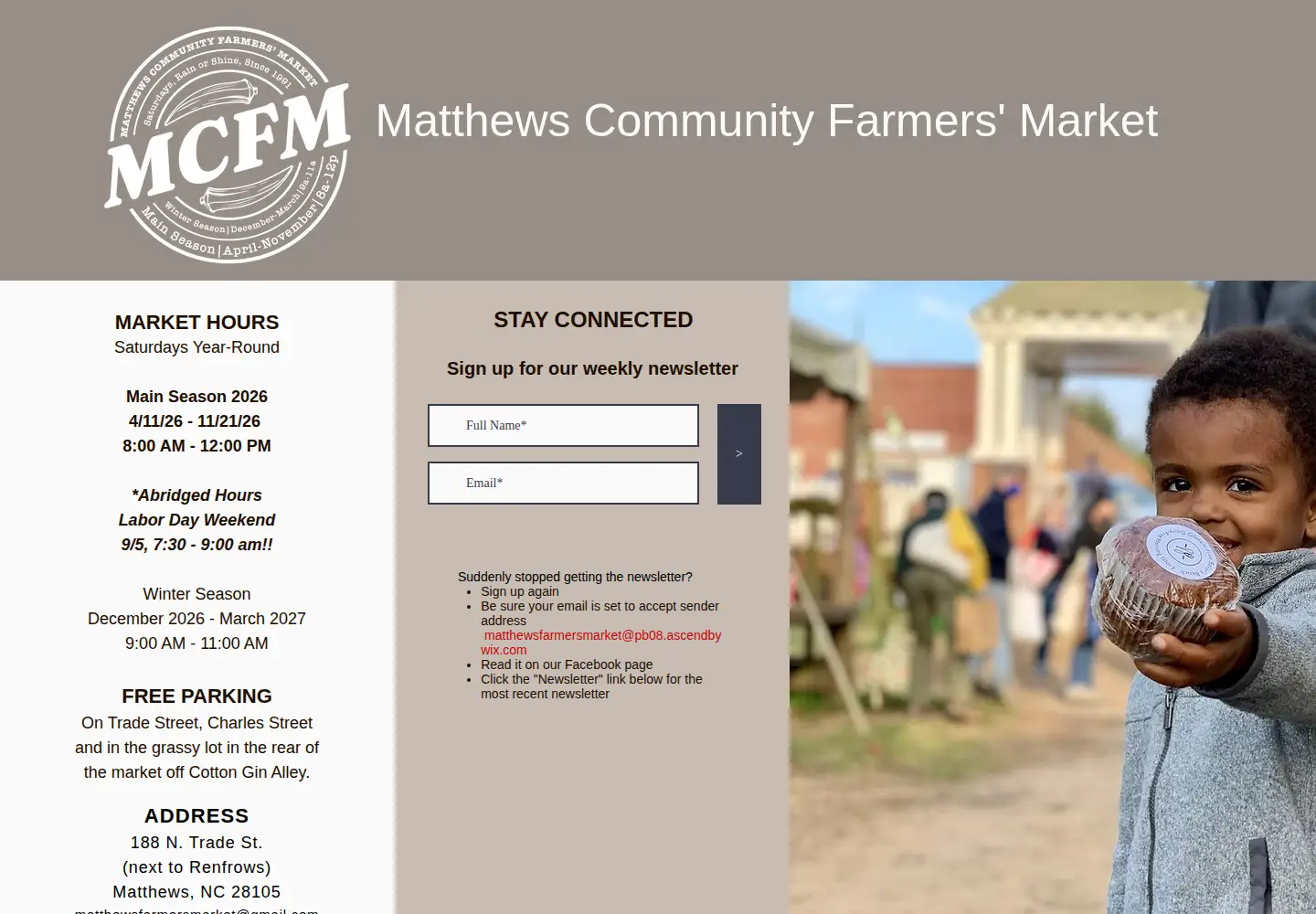 Captured homepage of matthewsfarmersmarket.com in the current scan