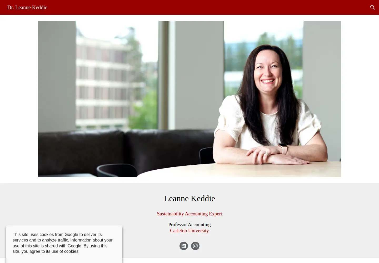 Screenshot of leannekeddie.ca