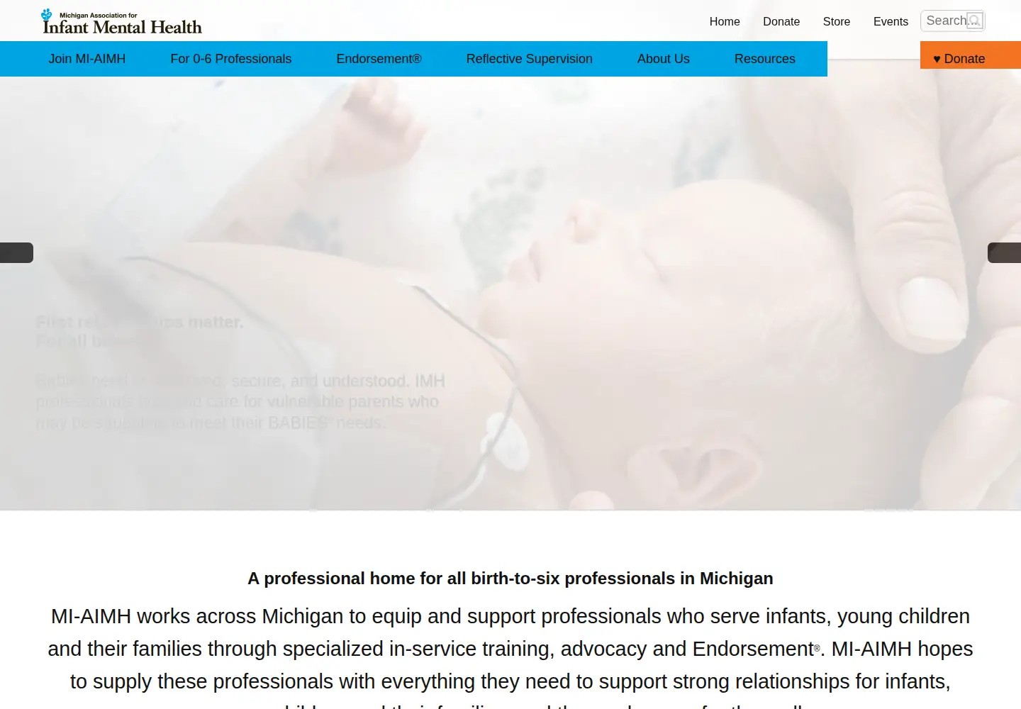 Screenshot of mi-aimh.org