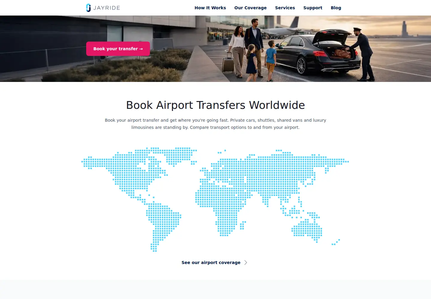 Screenshot of jayride.com