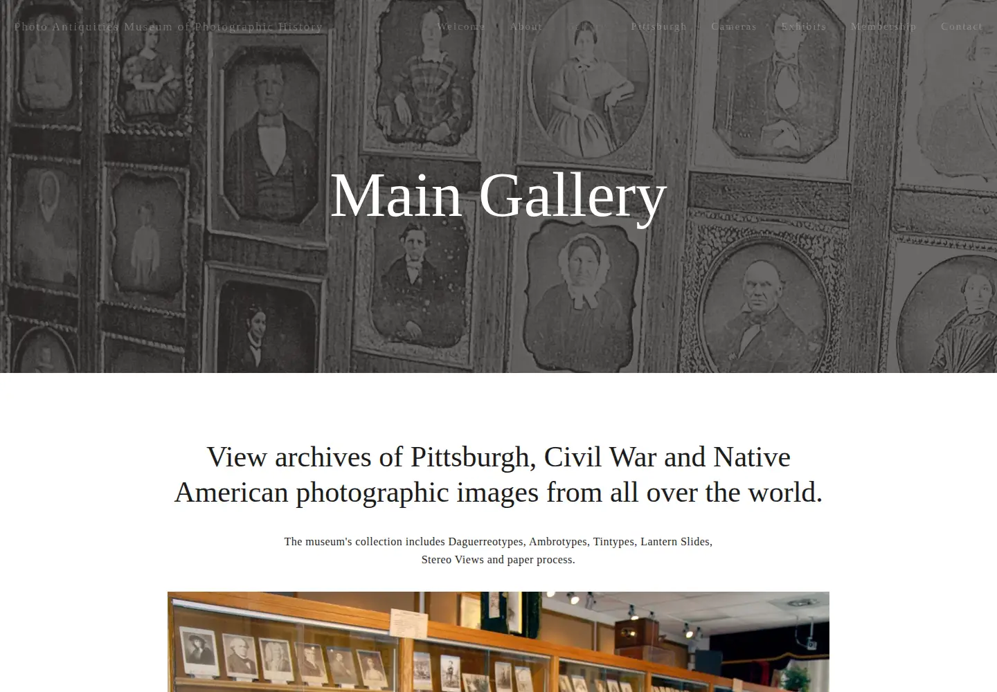 Captured homepage of photoantiquities.org in the current scan