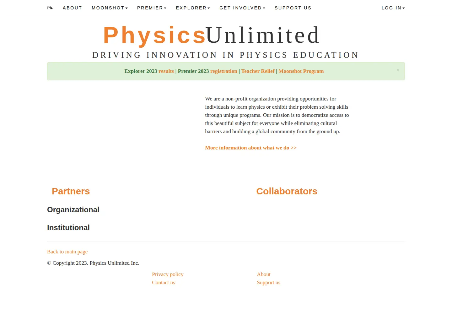 Screenshot of physicsu.org
