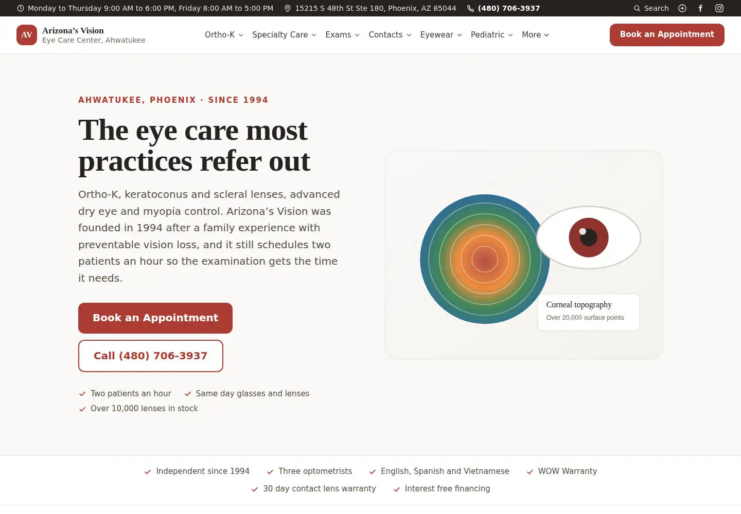 Screenshot of eyedoctorphoenixaz.com
