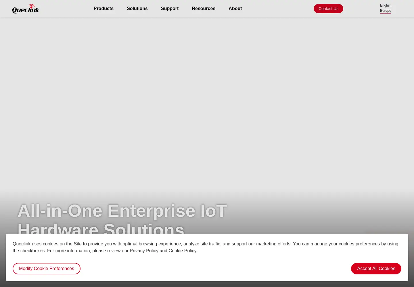 Captured homepage of queclink.com in the current scan