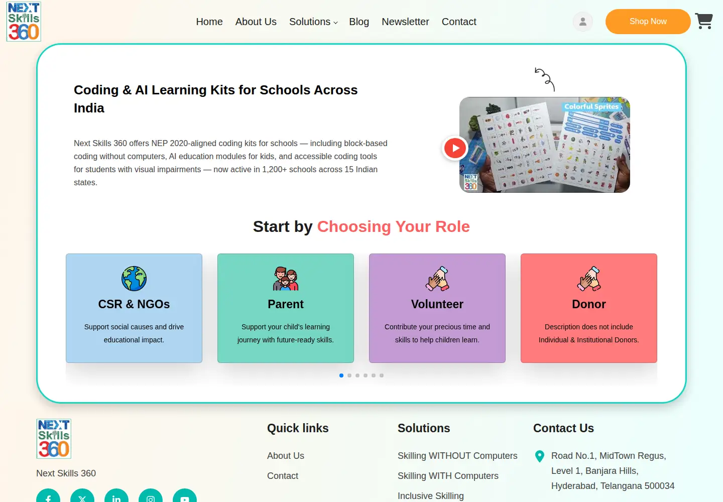 Captured homepage of nextskills360.in in the current scan