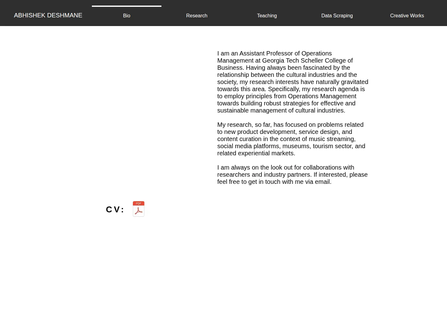 Screenshot of adeshmane.com