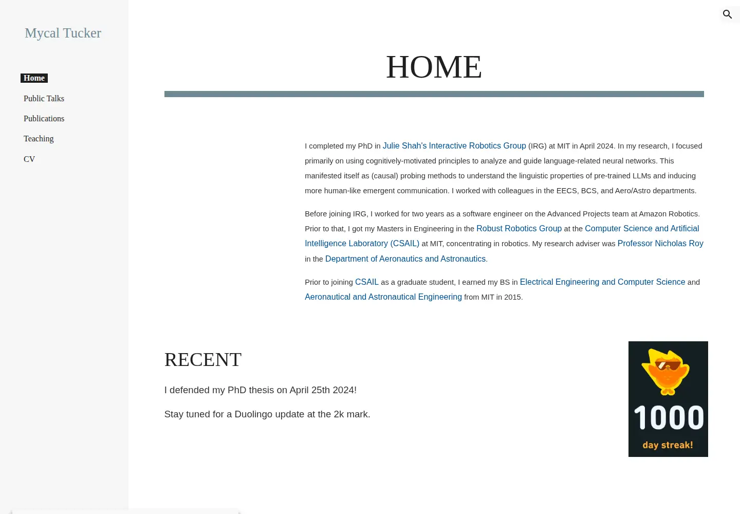 Screenshot of mycaltucker.com