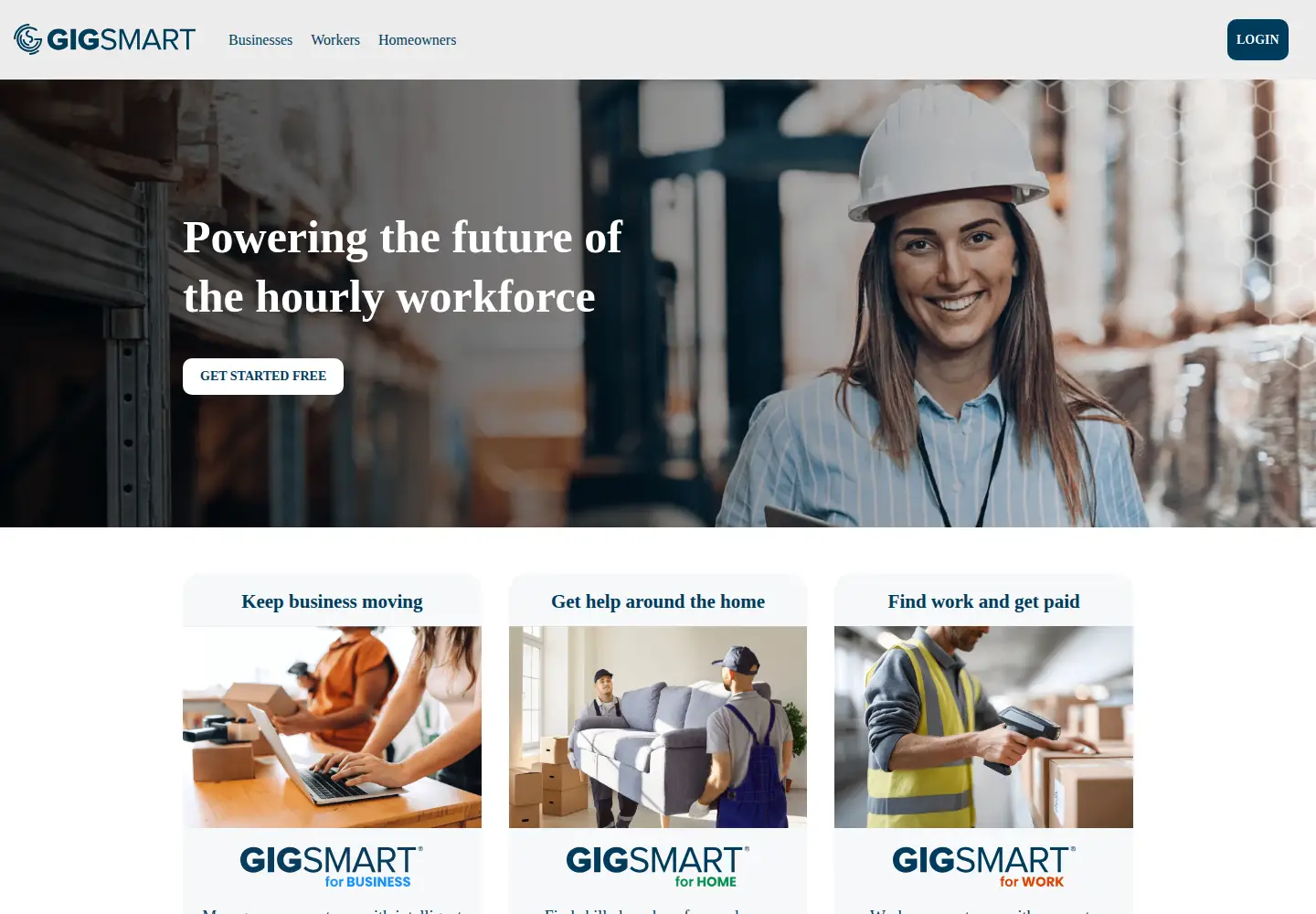 Captured homepage of gigsmart.com in the current scan
