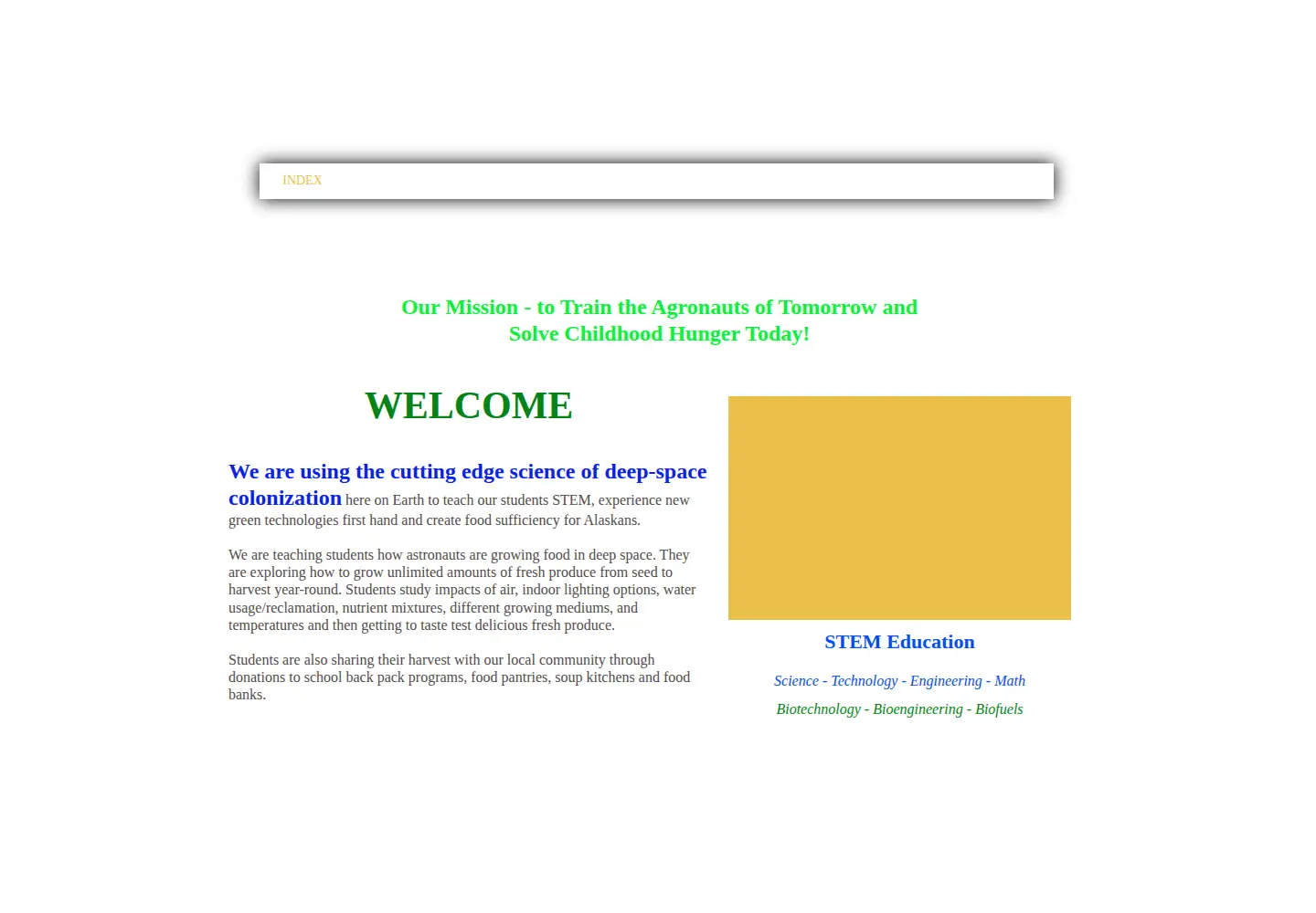 Captured homepage of agronauts.org in the current scan