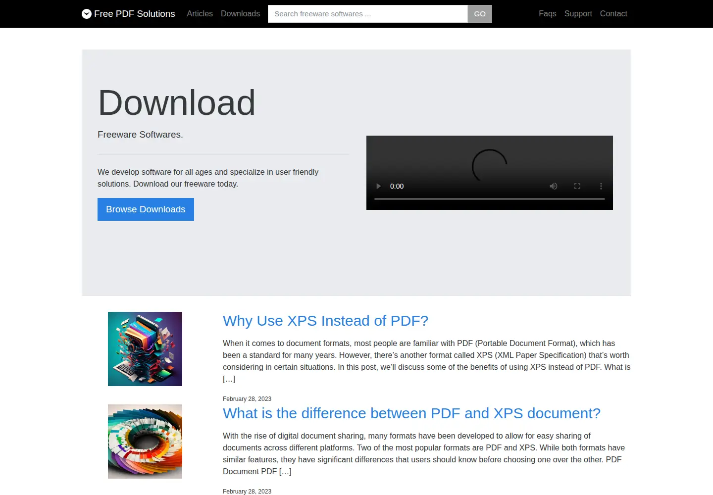 Screenshot of freepdfsolutions.com