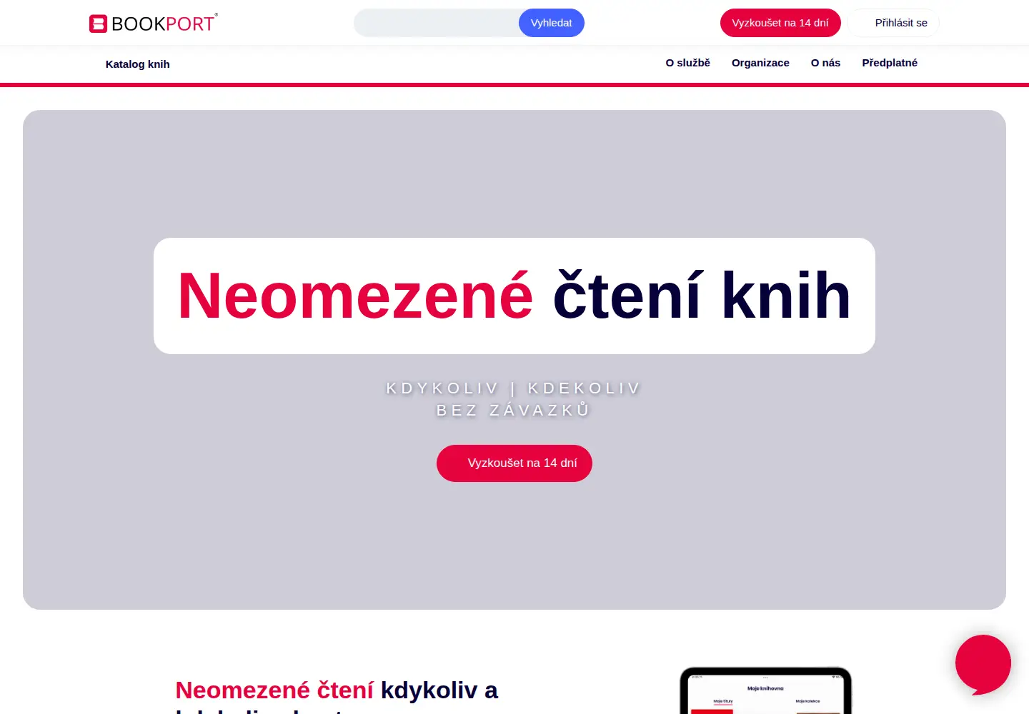 Captured homepage of bookport.cz in the current scan