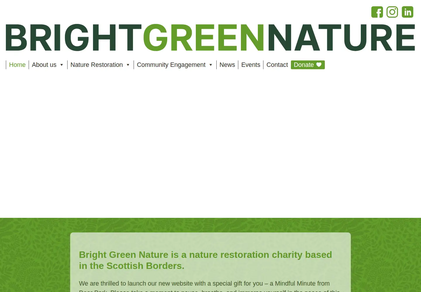 Screenshot of brightgreennature.org