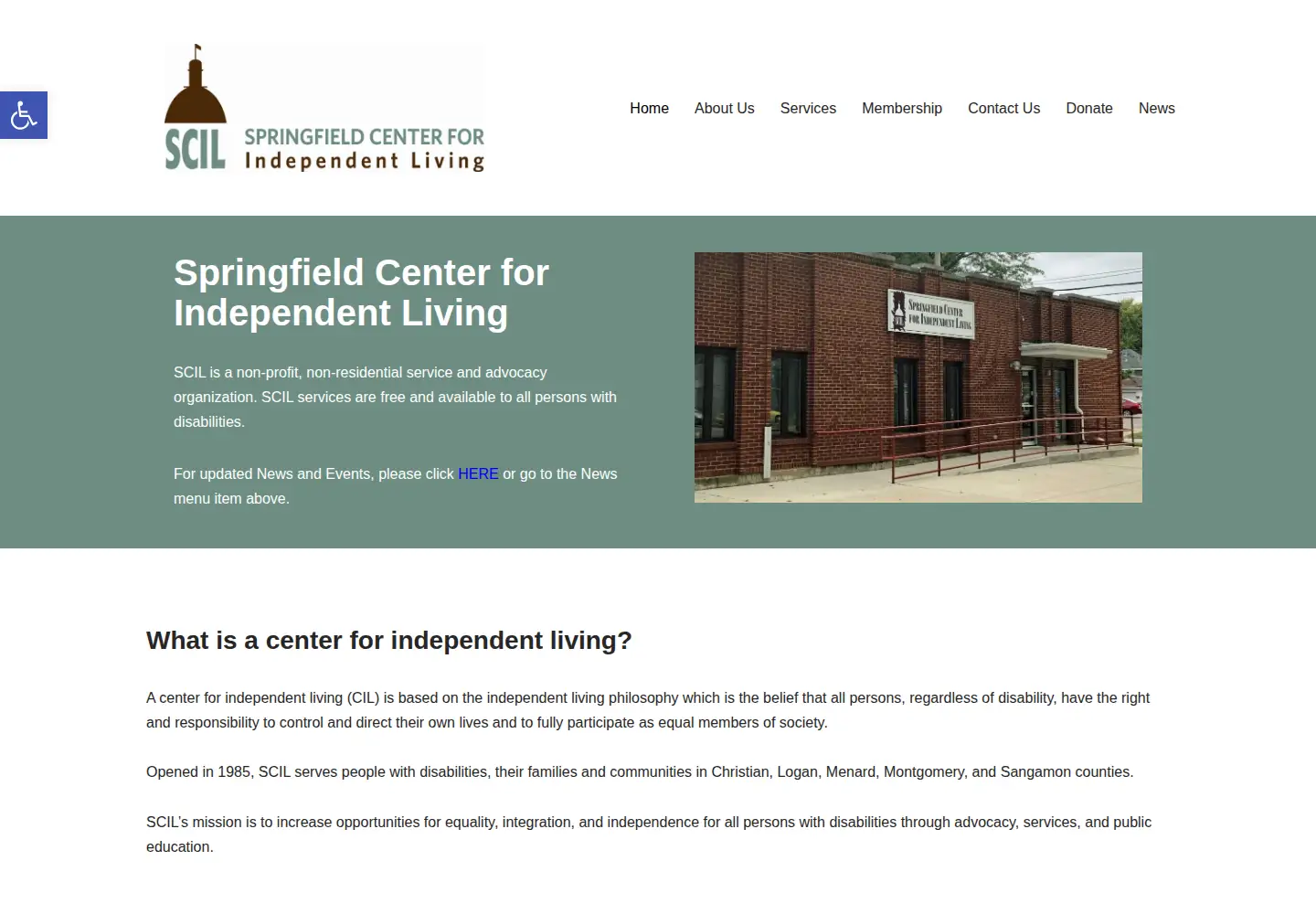 Captured homepage of scil.org in the current scan