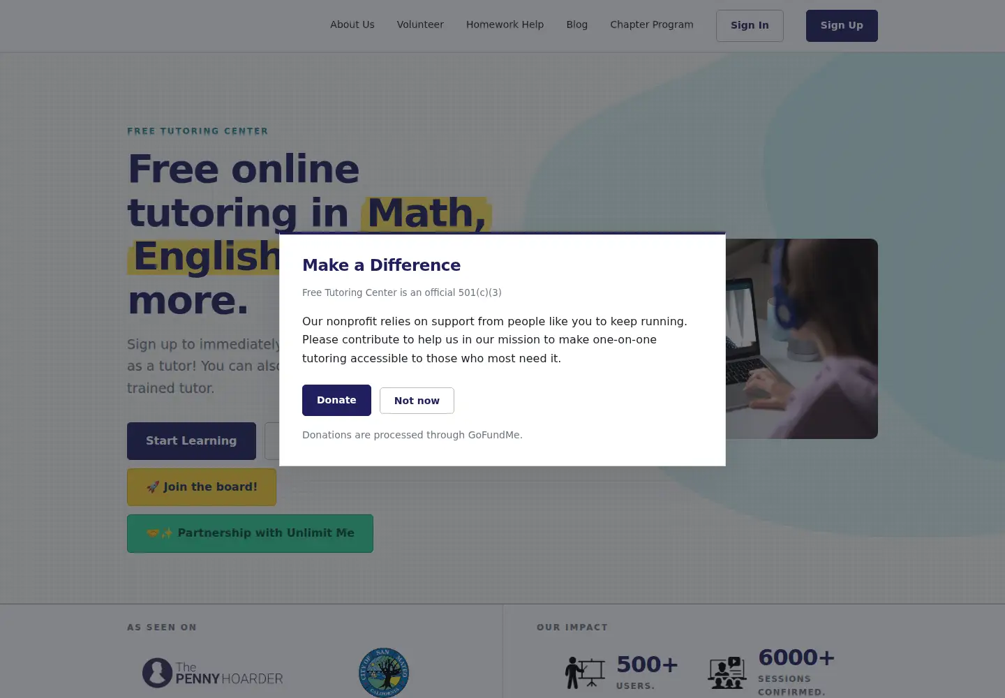 Screenshot of freetutoringcenter.com
